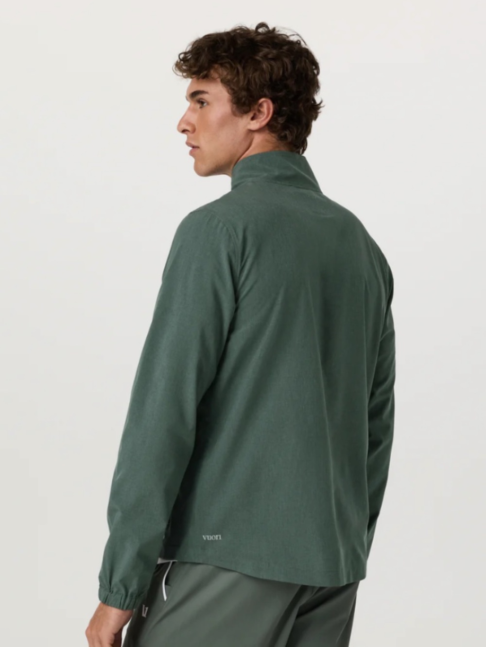 NWOT Vuori Mens Venture Track Jacket in Agate Green Linen Texture (Size Small) - Picture 2 of 10